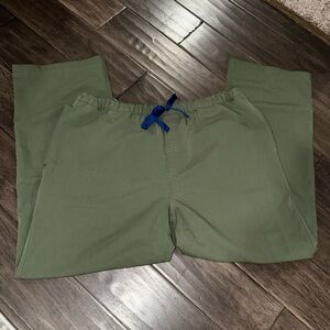Figs Olive Joggers with Blue Accent